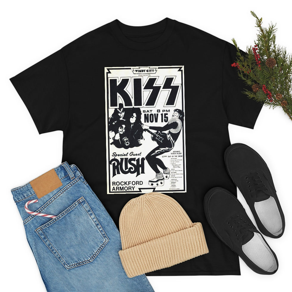 Thumbnail: KISS And RUSH Flyer Nov 15 1974  Unisex Heavy Cotton Tee