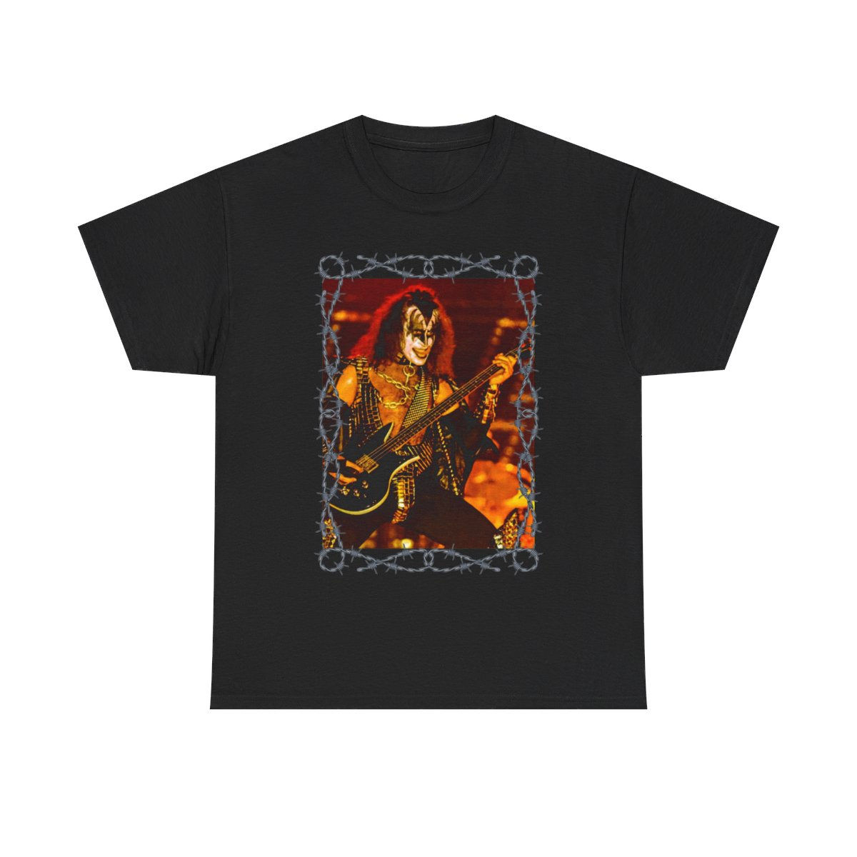 Gene Simmons of KISS In Barbwire Men's Short Sleeve Tee