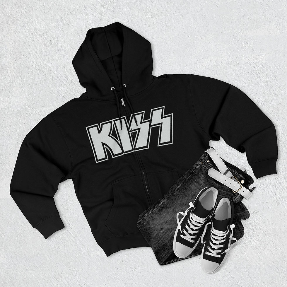 Thumbnail: KISS Lick It Up makeup w/ white logo hoodie Unisex Premium Full Zip Hoodie