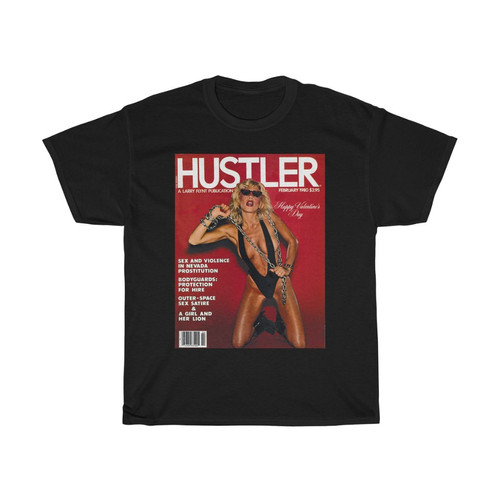 MISSING PERSONS Dale Bozzio on the cover of Hustler Men's Short Sleeve Tee | DetroitRockCity.org
