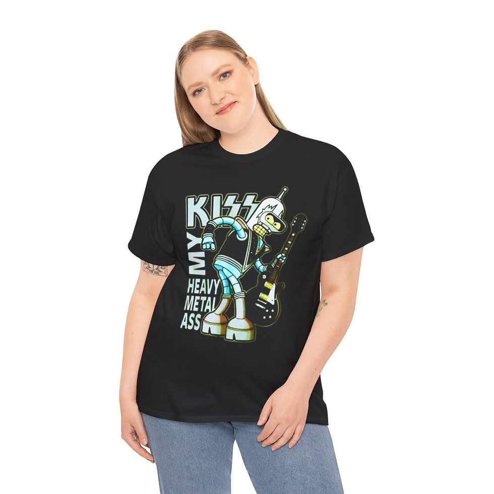 Thumbnail: Futurama Bender Ace Frehley Kiss my Heavy metal Short Sleeve Tee