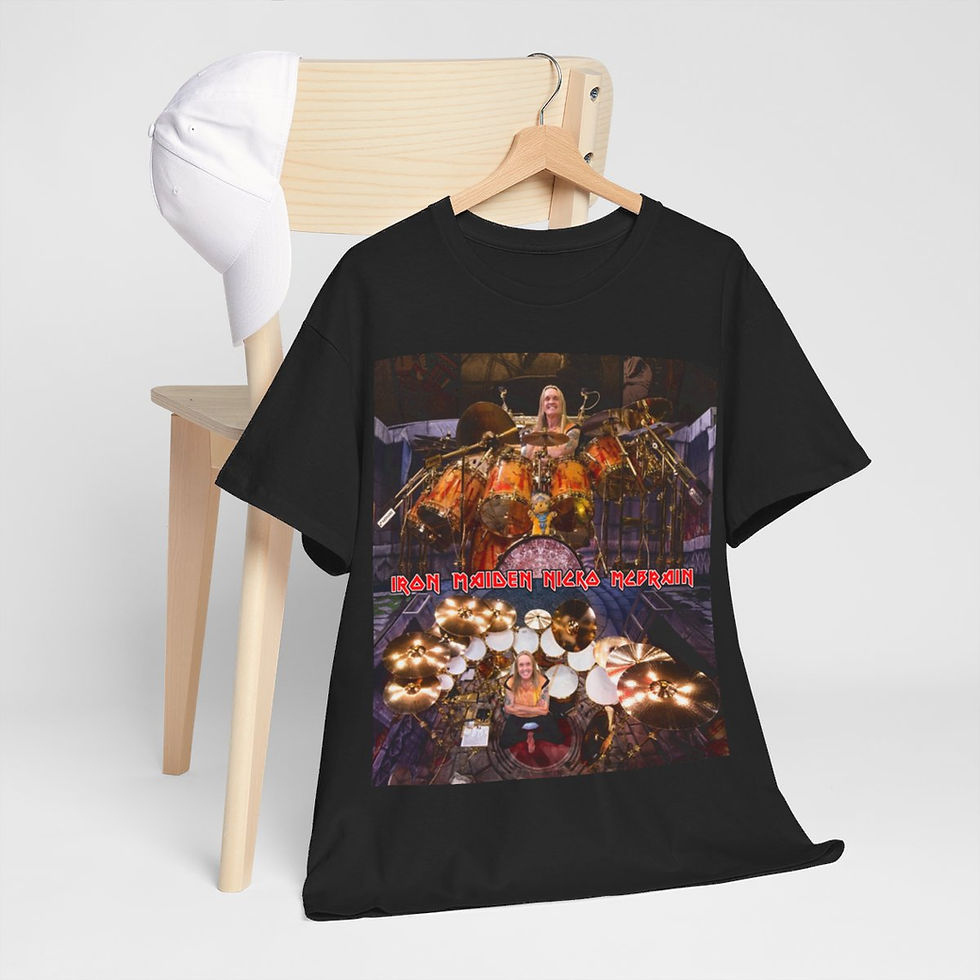 Thumbnail: Iron Maiden Nicko McBrain's DRUMS Unisex Short Sleeve Tee