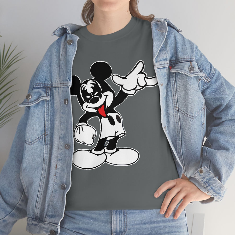 Thumbnail: Mickey Mouse Rocking KISS Make Up Unisex Heavy Cotton Tee