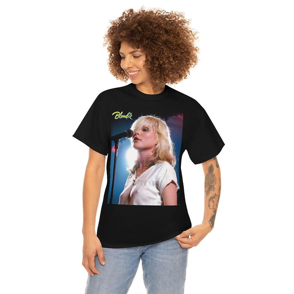 Thumbnail: Debbie Harry of Blondie with headlights Unisex Heavy Cotton Tee