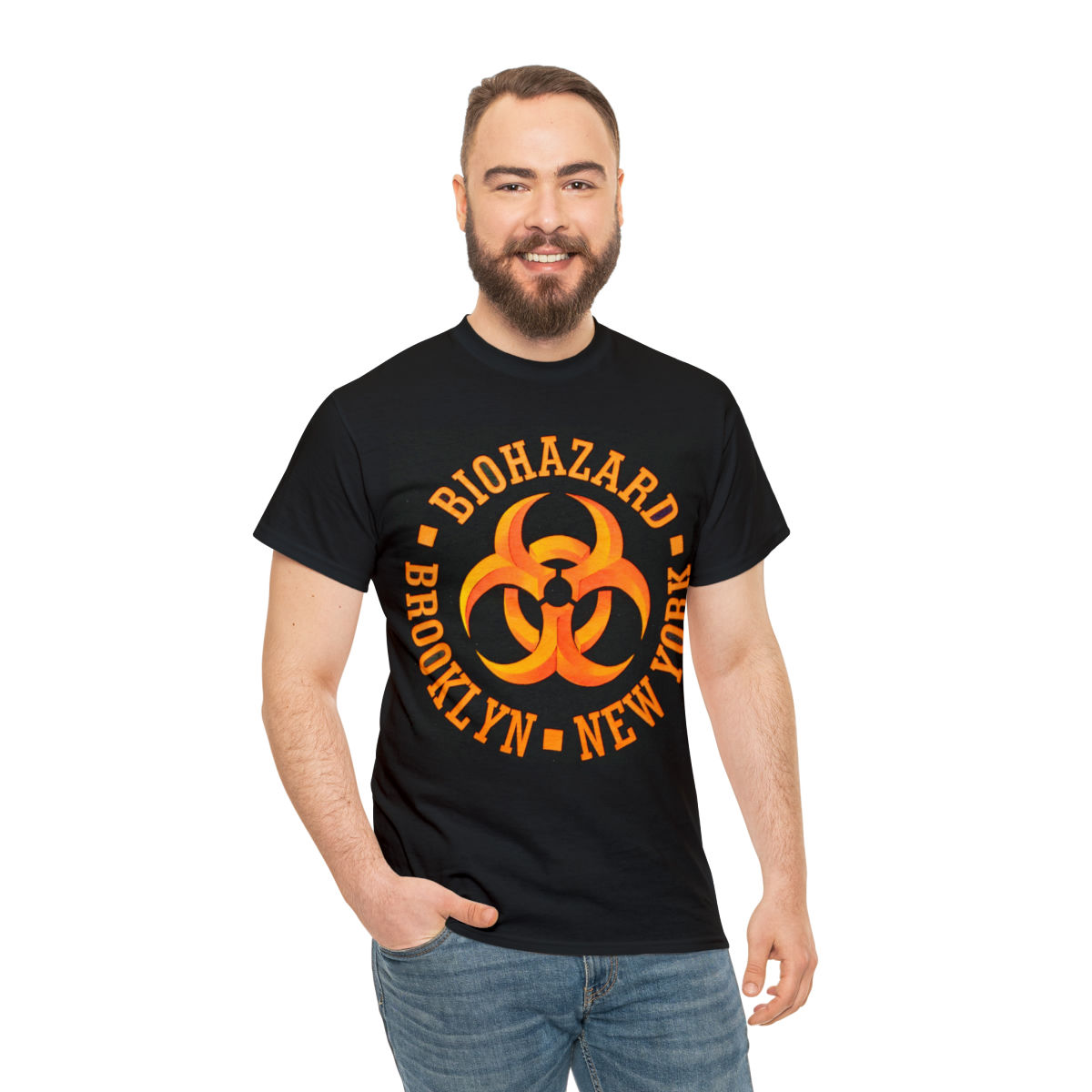 Biohazard Brooklyn New York Unisex Heavy Cotton Tee