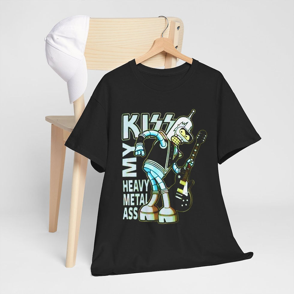 Thumbnail: Futurama Bender Ace Frehley Kiss my Heavy metal Short Sleeve Tee