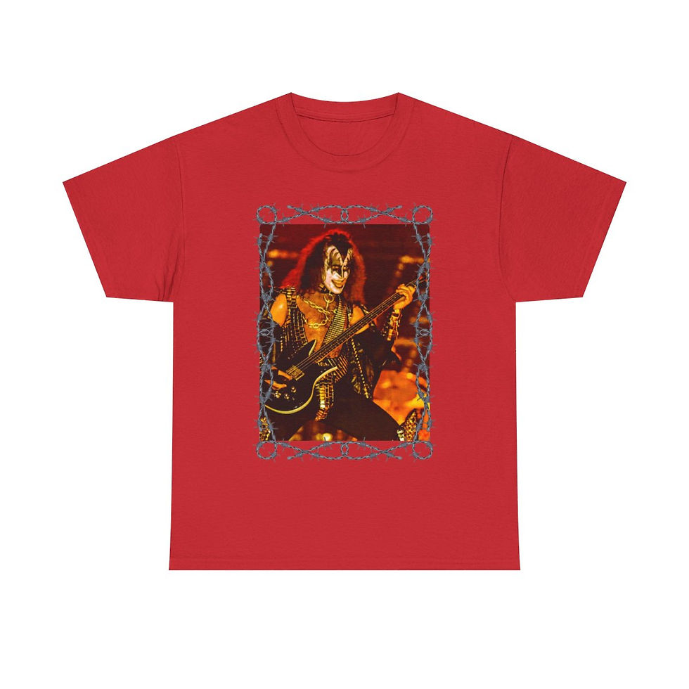 Thumbnail: Gene Simmons of KISS In Barbwire Men's Short Sleeve Tee