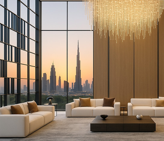 Luxury holiday home interior design Dubai short term rental