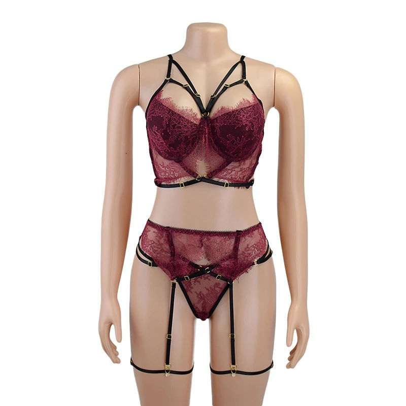 Thumbnail: Underwire Mesh Red Lingerie