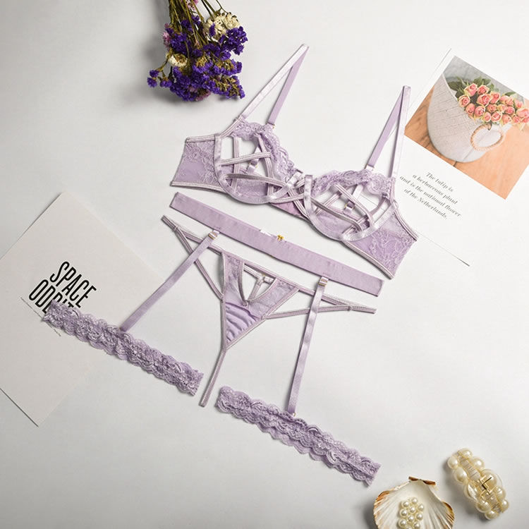 Thumbnail: Peek Of Lace Bralette Set