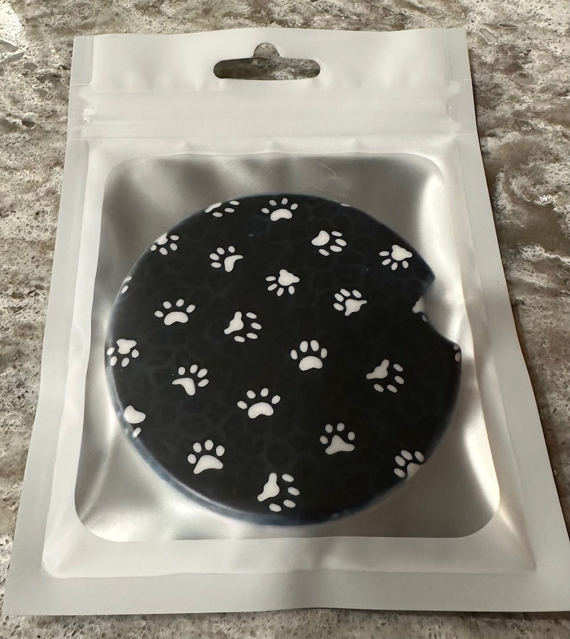 Ceramic Car Coaster- Paw Prints  Sassy but Classy Designs