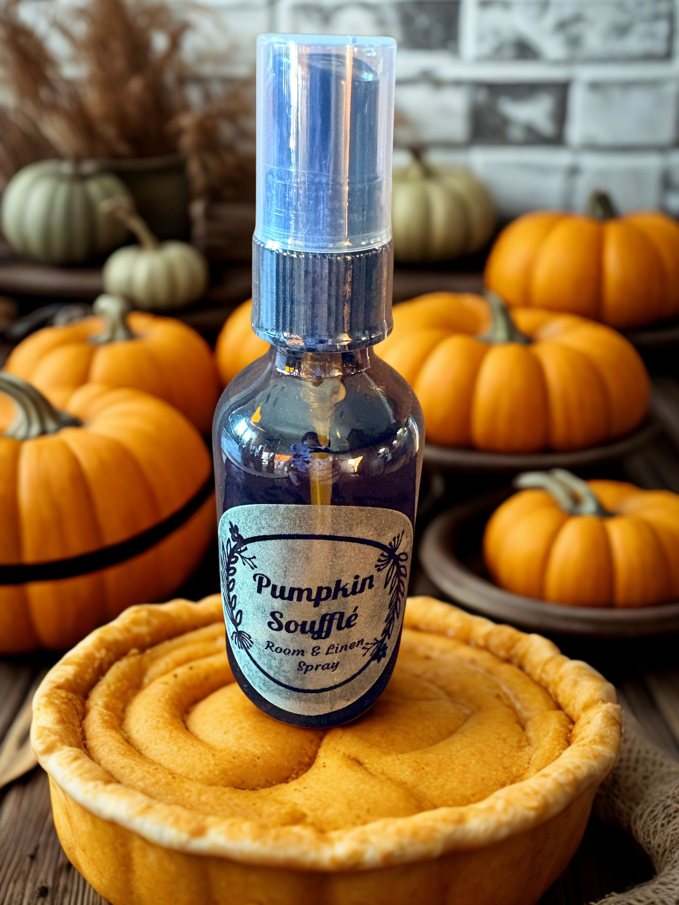 Pumpkin Souffle 2 oz. Room & Linen spray Sarah Glo Candle Co
