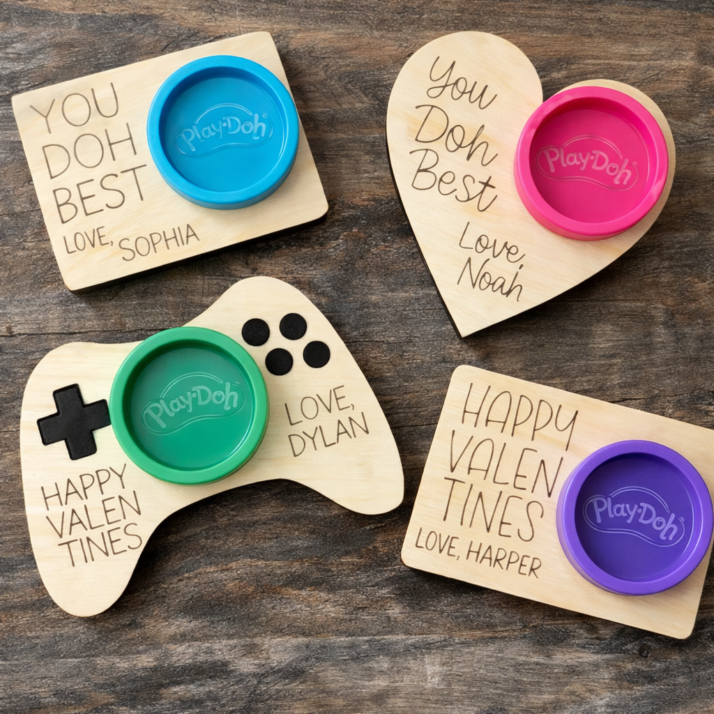 Wooden Valentine Play-Doh Holder