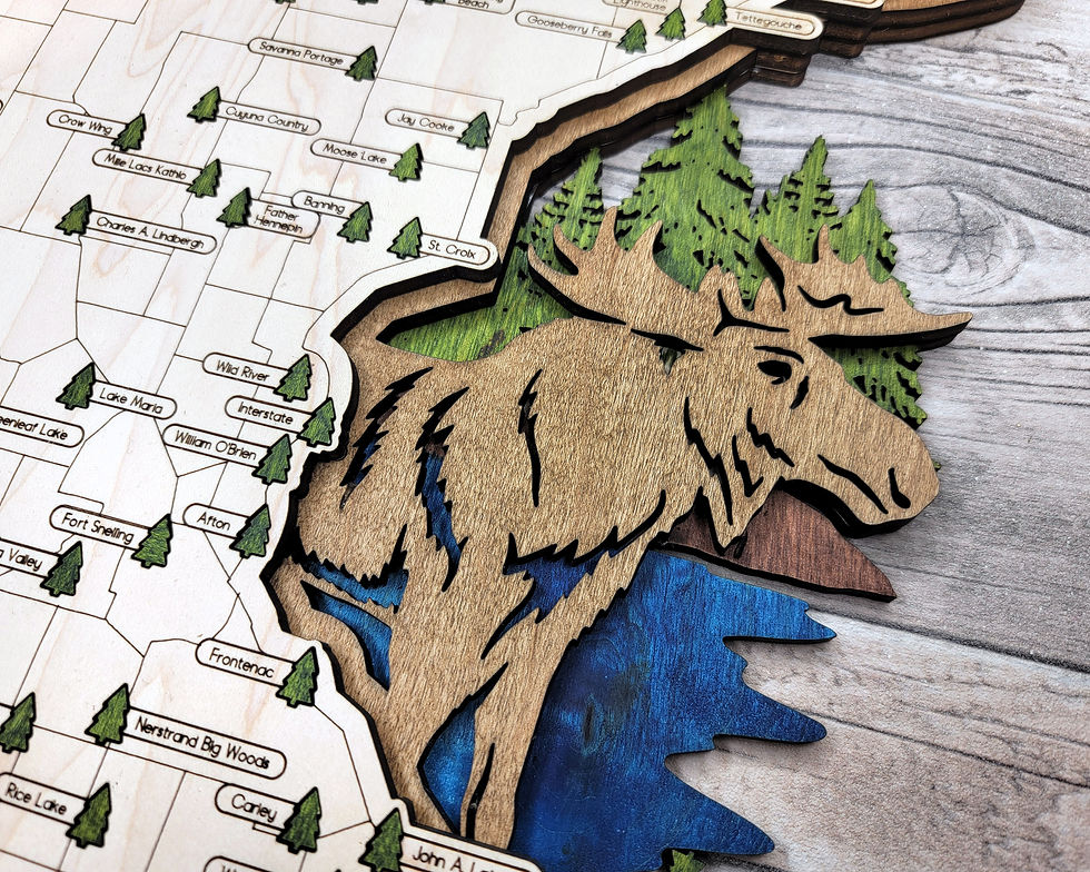 Thumbnail: Minnesota State Park Map – Custom Baltic Birch Wood Display