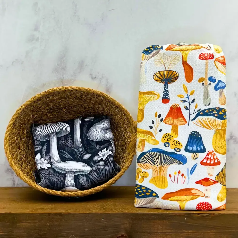Thumbnail: Monochrome Mushroom Tea Towel