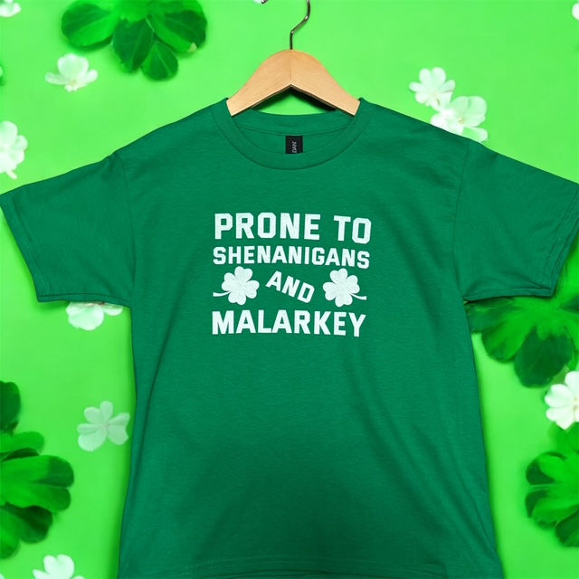 Prone to Shenanigans and Malarkey (Youth t shirt)  The Snug Peanut