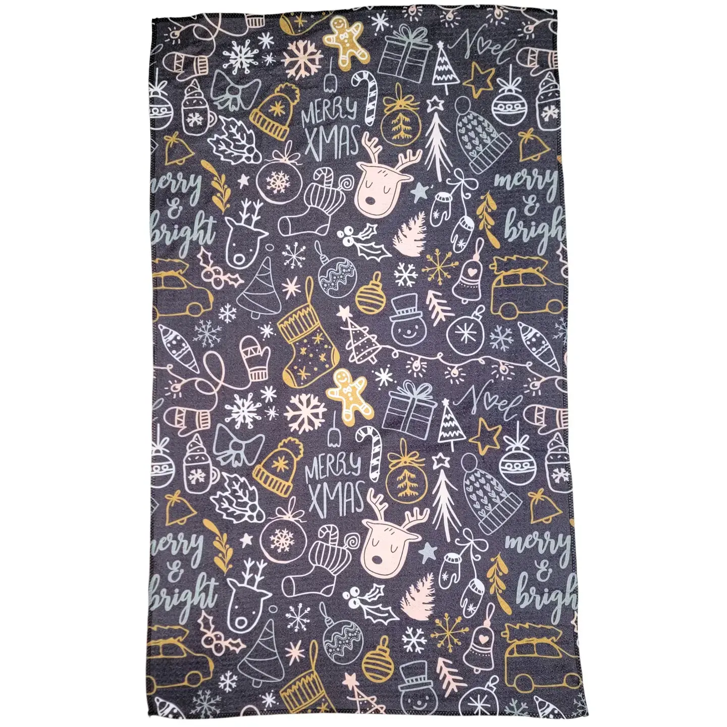 Merry Christmas Collage Tea Towel