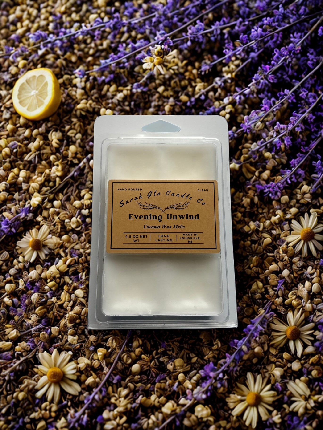 Evening Unwind Coconut Wax melt  Sarah Glo Candle Co