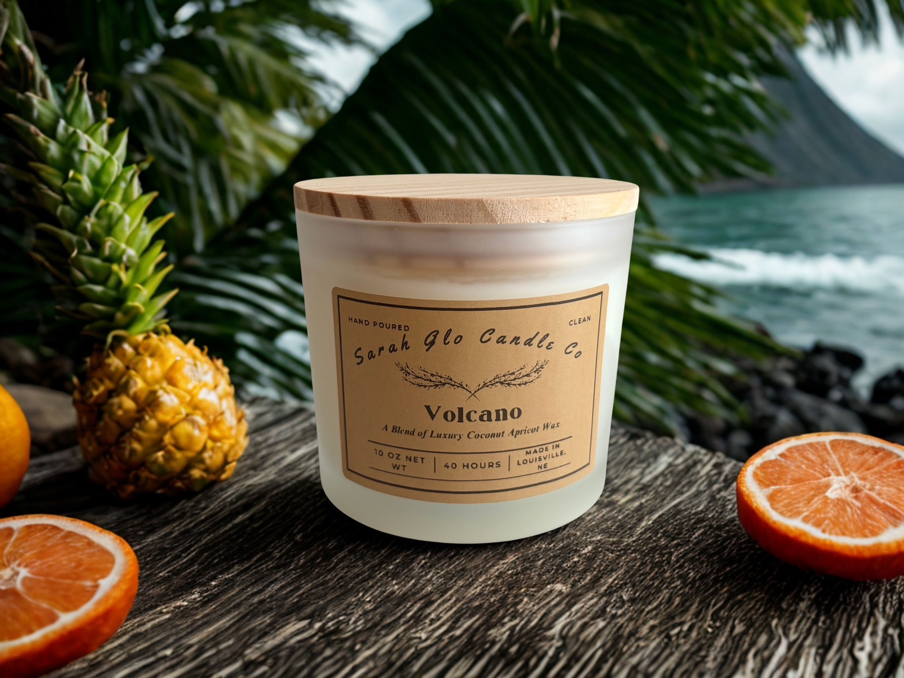 Volcano 10 oz candle  Sarah Glo Candle Co