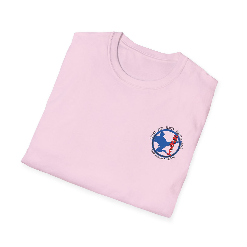 Soft style Omaha Blue Waves Martial Arts T-shirt (decal front only)