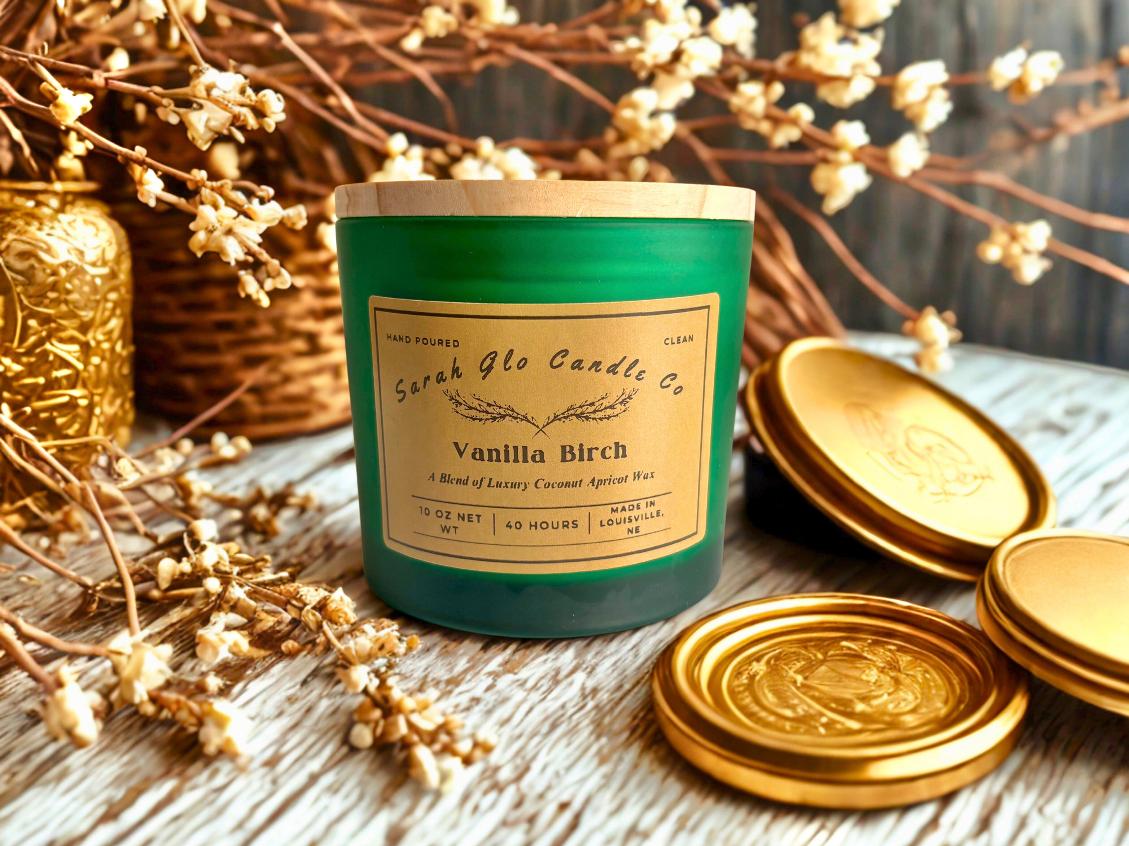 Vanilla Birch 10 Oz Candle  Sarah Glo Candle Co