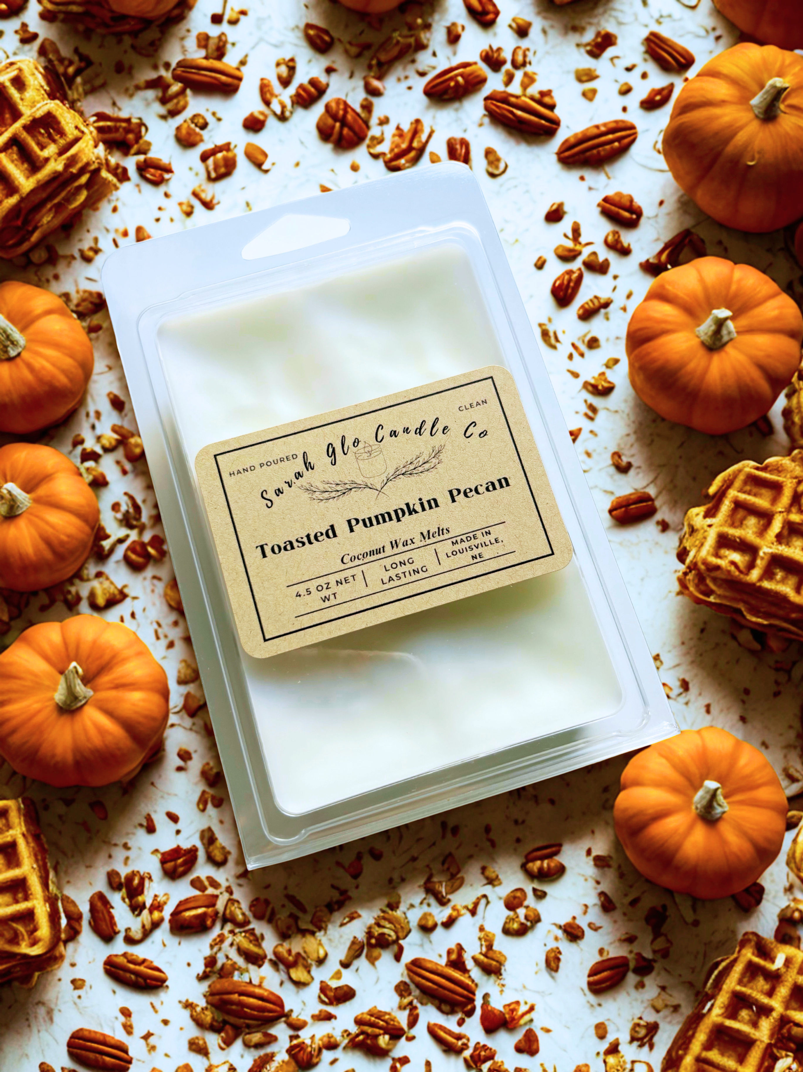 Toasted Pumpkin Pecan Coconut Wax Melts Sarah Glo Candle Co