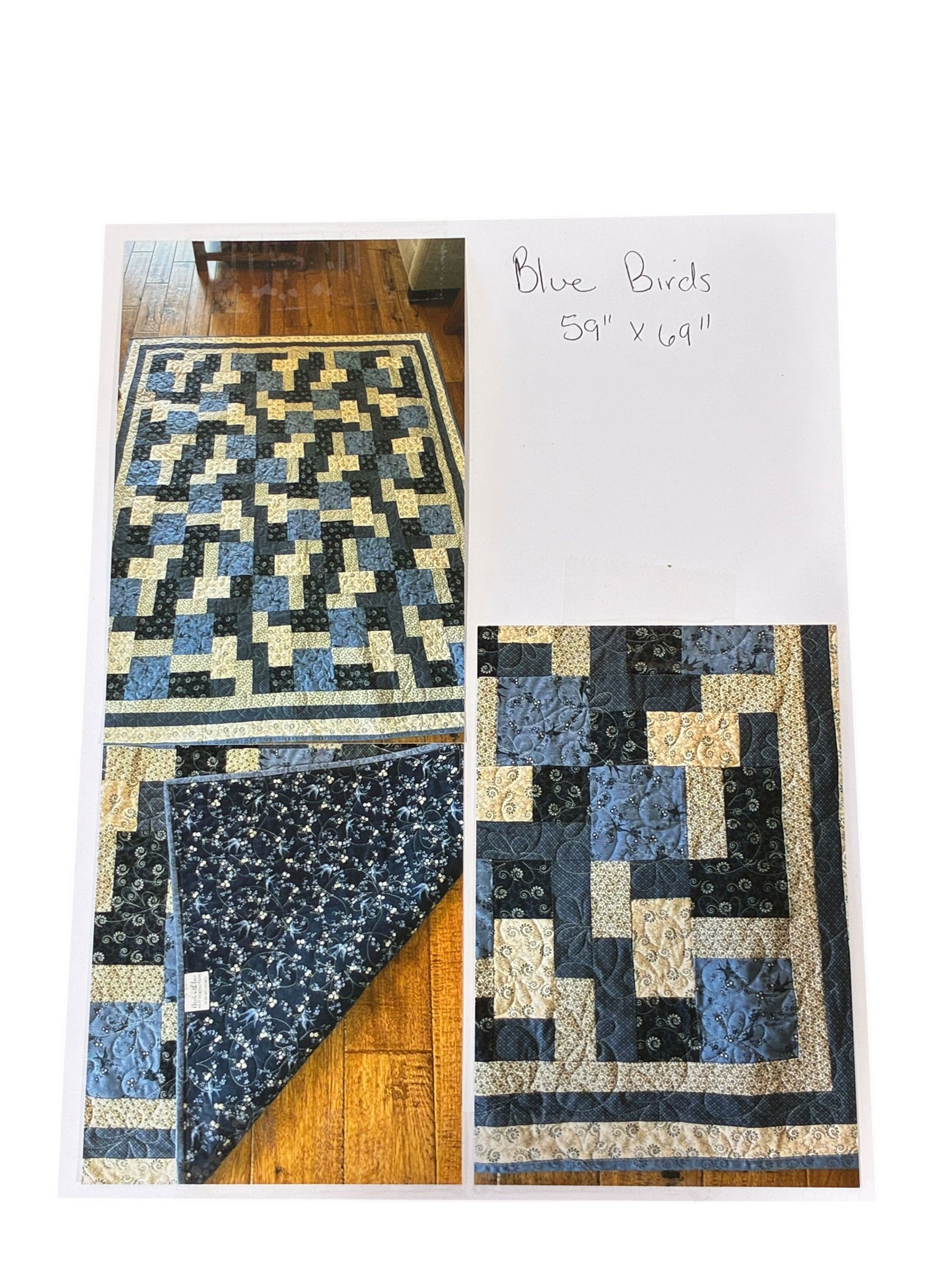 Blue Birds Quilt 59"x69"  South Fork Home Decor & Furniture