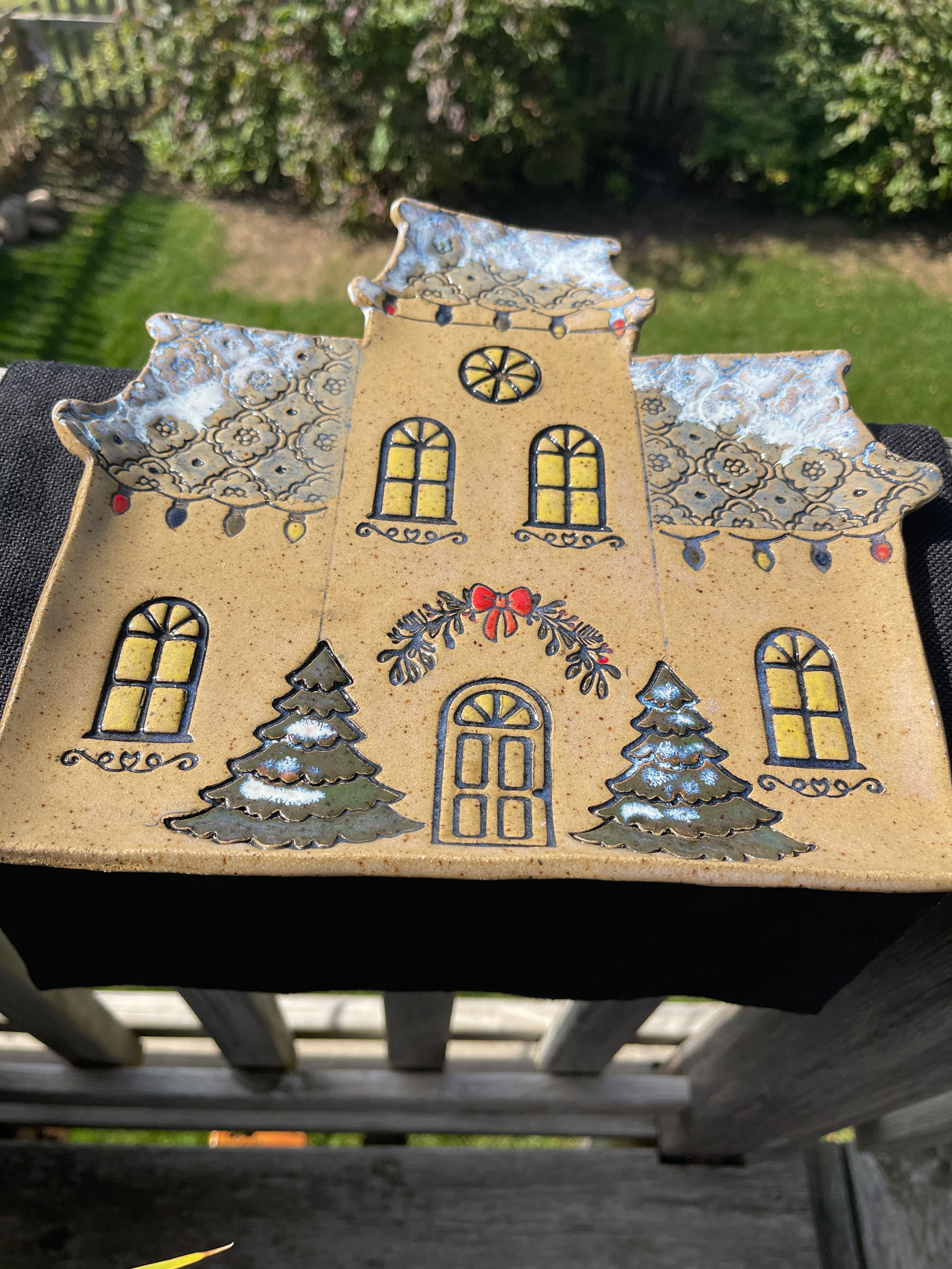 Holiday House Tray  Kelly Paxton Pottery