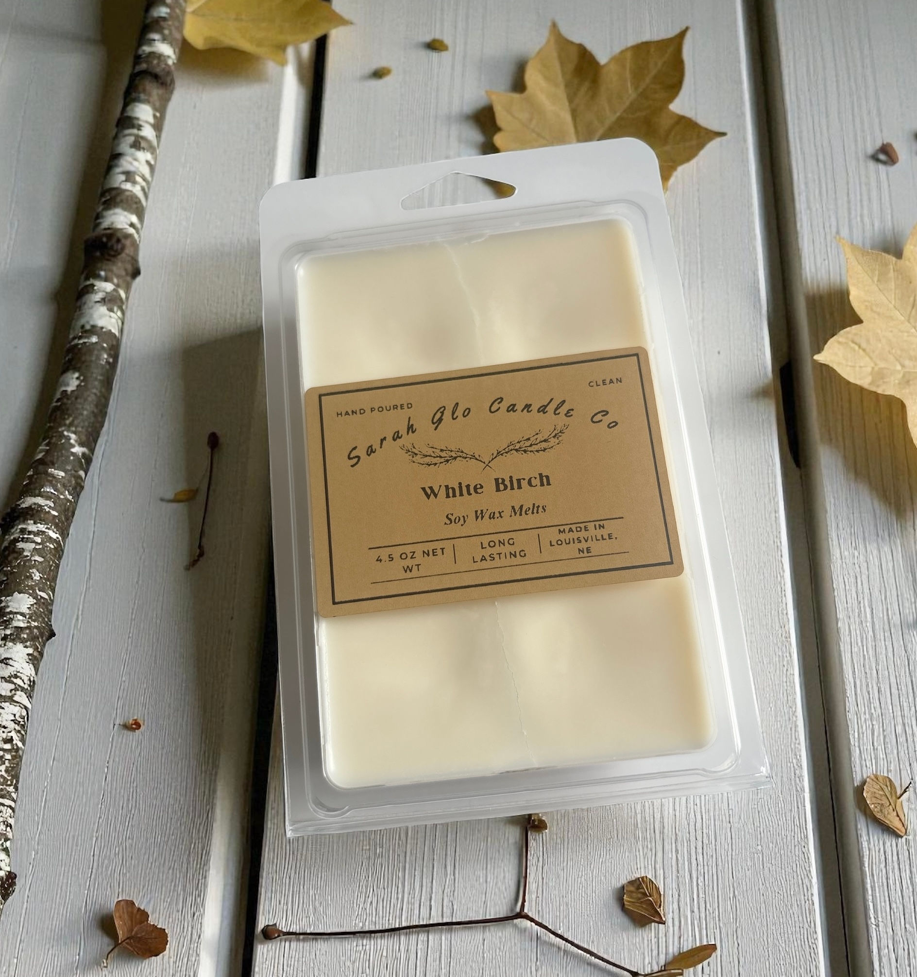 White Birch Soy Wax Melts  Sarah Glo Candle Co