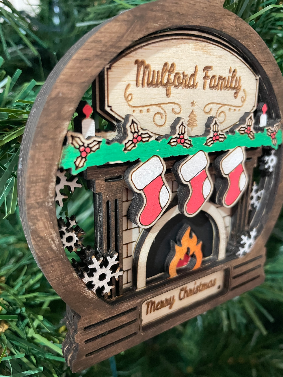 Thumbnail: Fireplace Globe Family Ornament