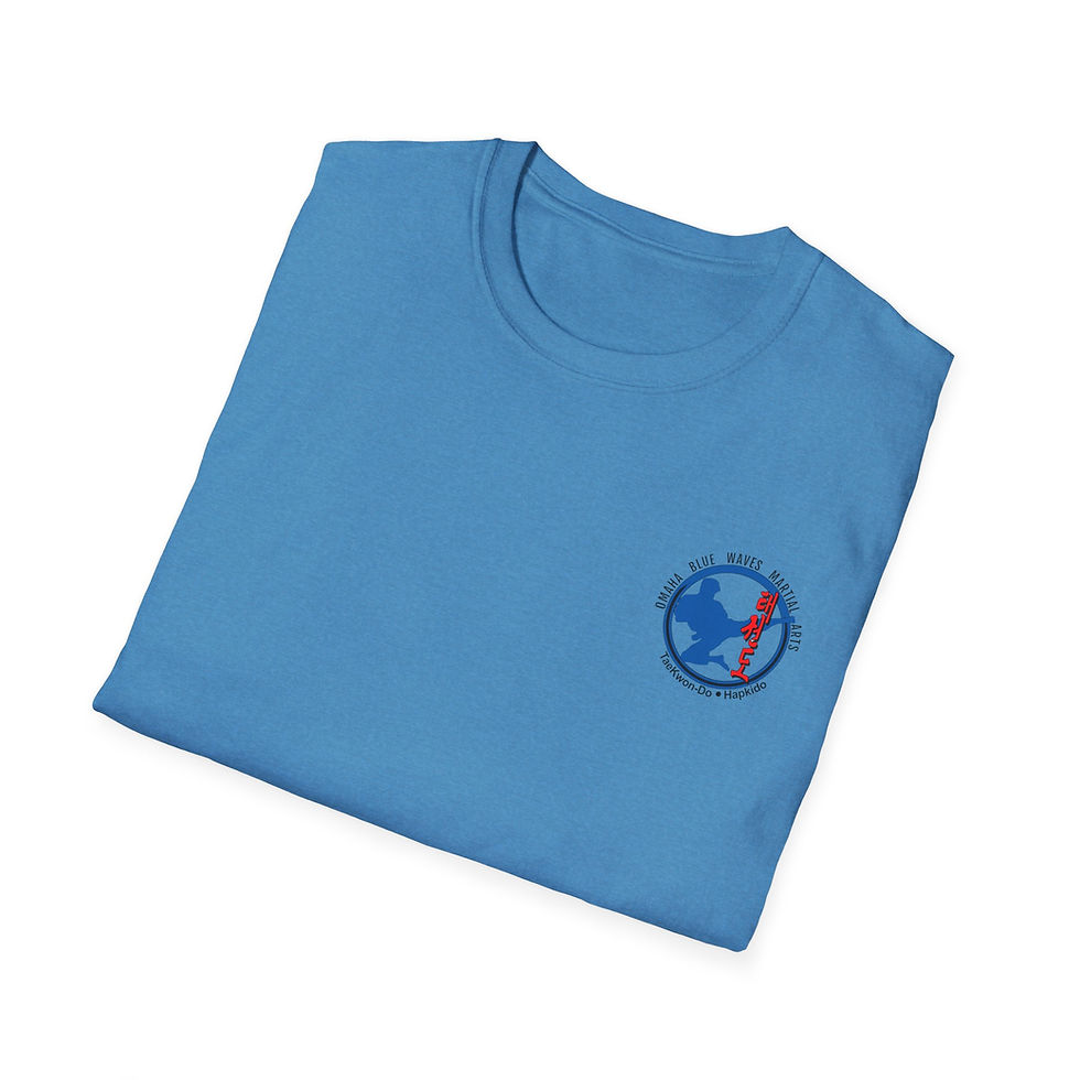 Thumbnail: Soft style Omaha Blue Waves Martial Arts T-shirt (decal front only)