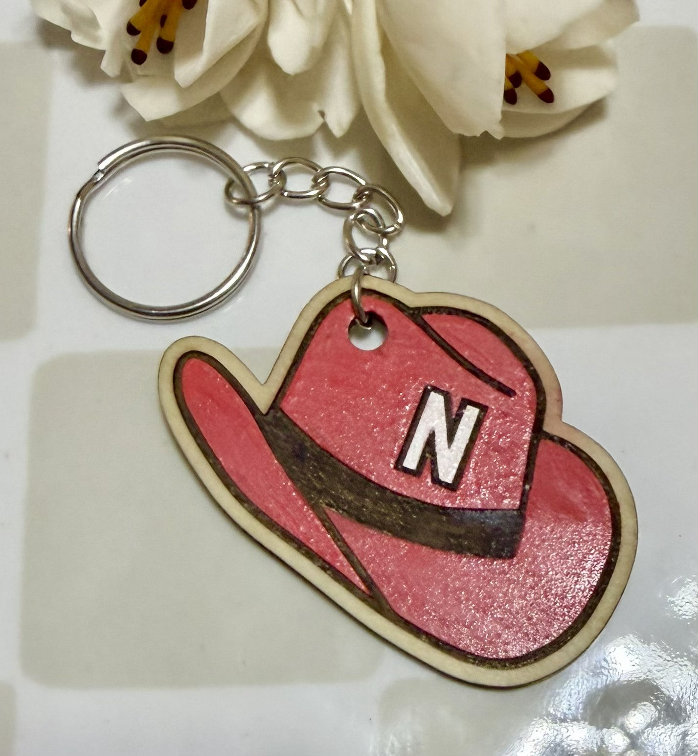 NU Cowboy Hat Keychain by Opes & Dreams Design Co.