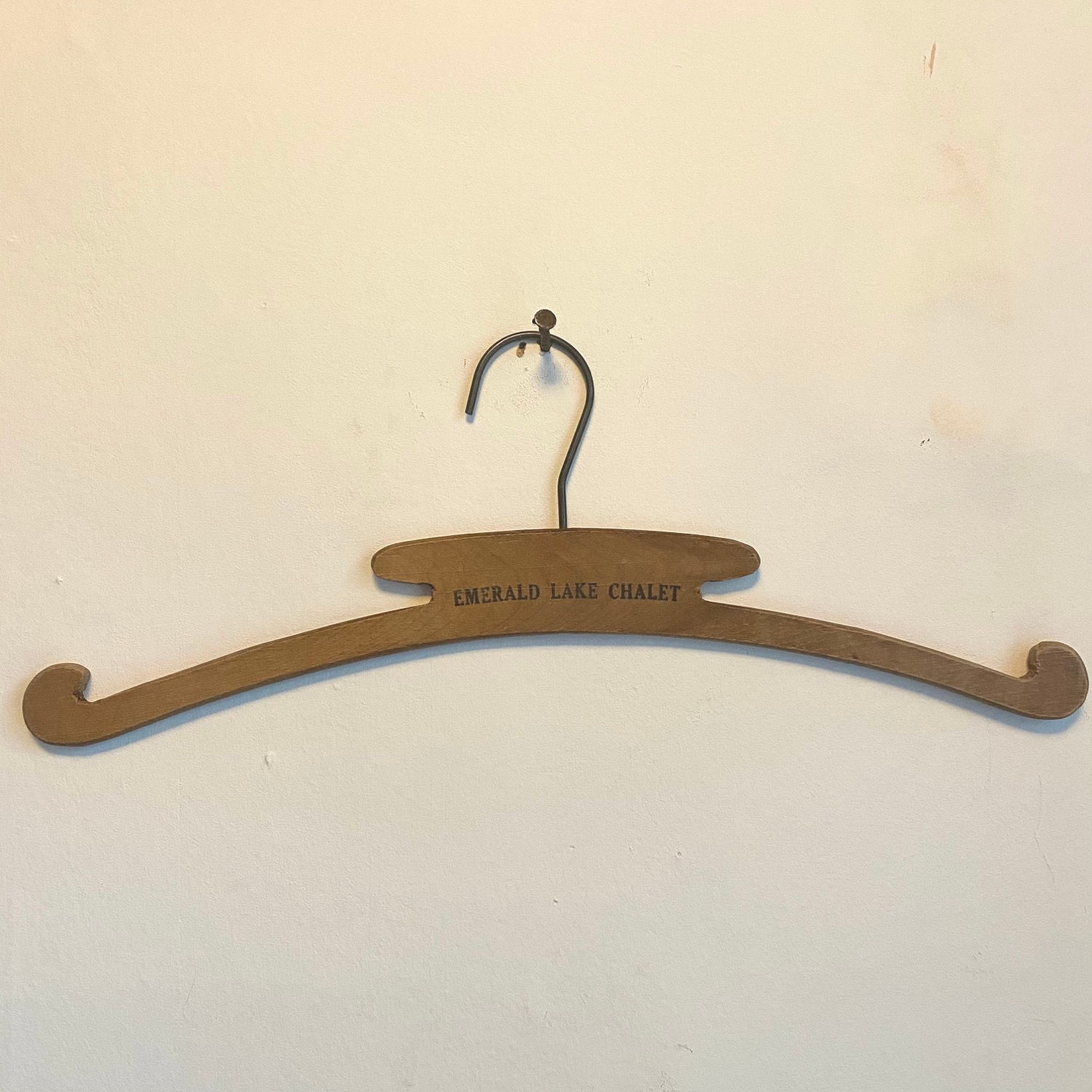 Vintage Wooden Advertising Clothes Hanger