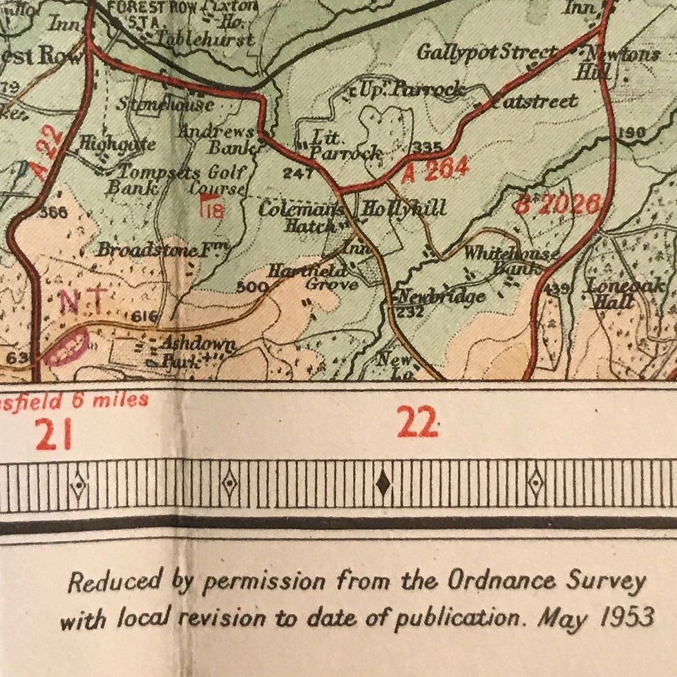 Thumbnail: Vintage 1953 Bartholomew Map of Surrey