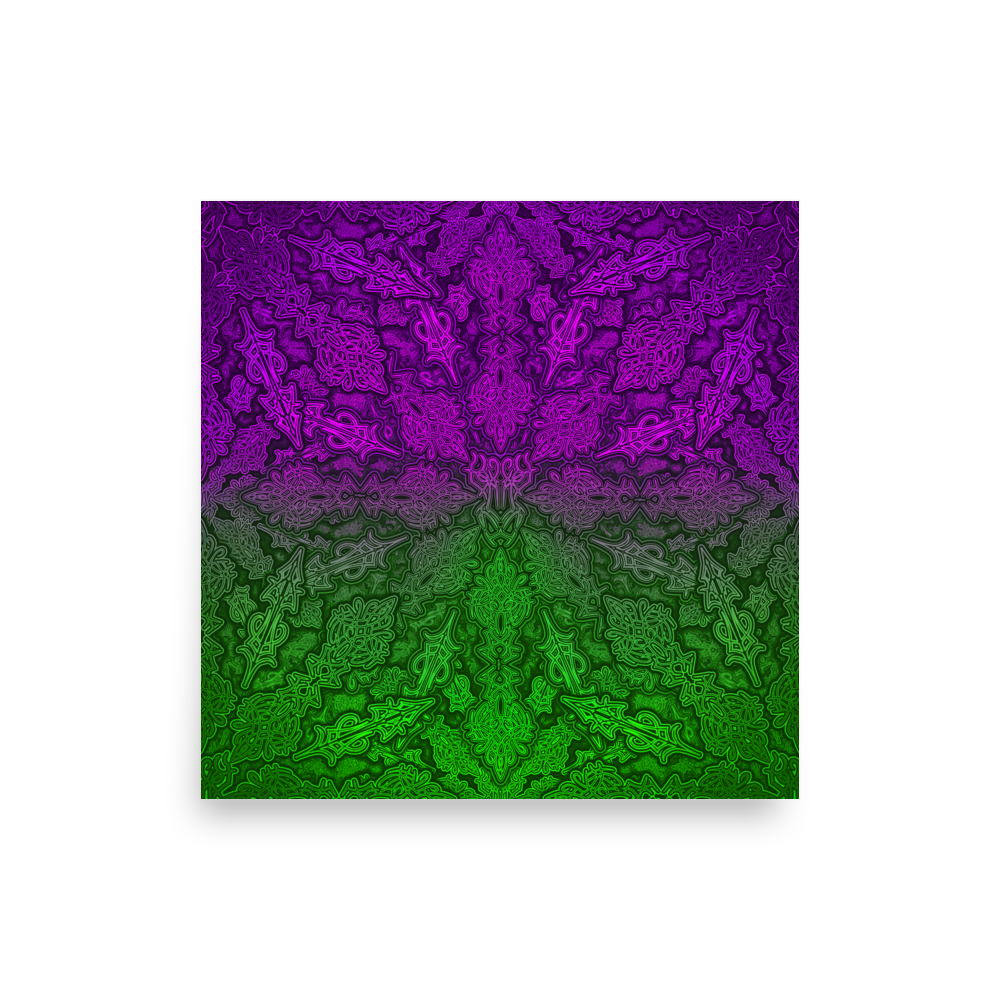 1ΩEE1623 Lion Crest Dye Flora Print