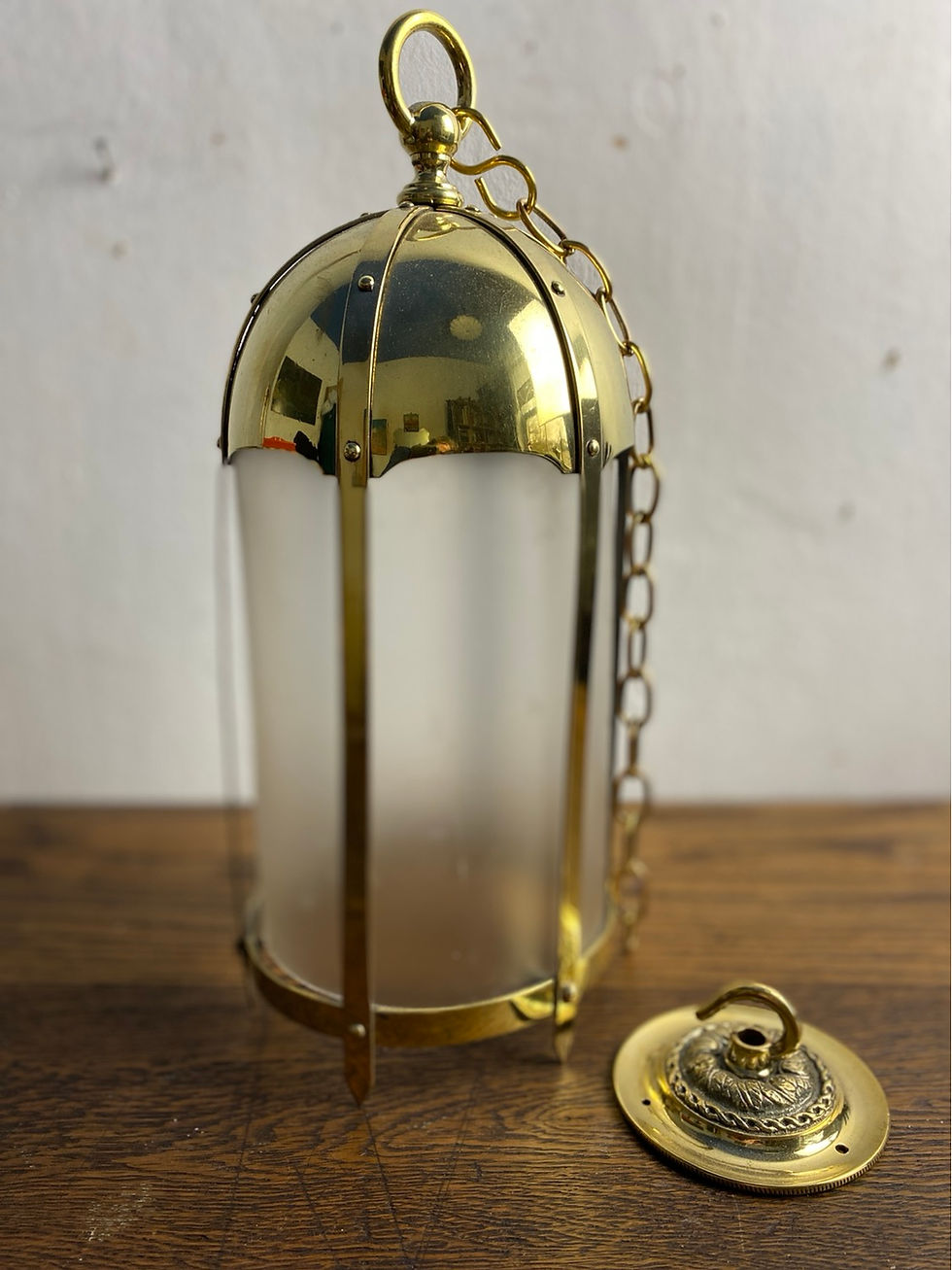 Thumbnail: Antique Brass Framed Lantern