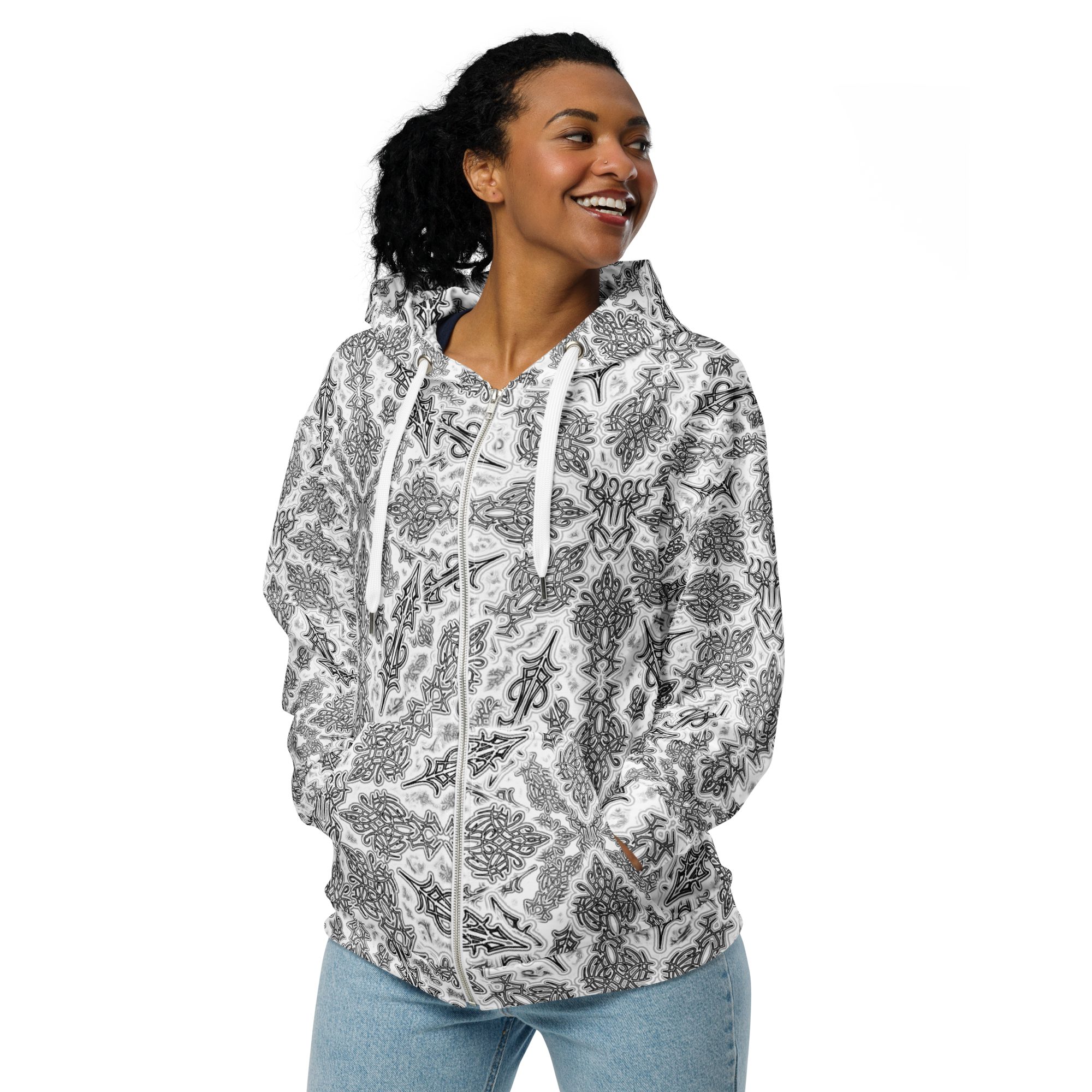 1I1623 Lion Crest OF Lily Zip Hoodie For All