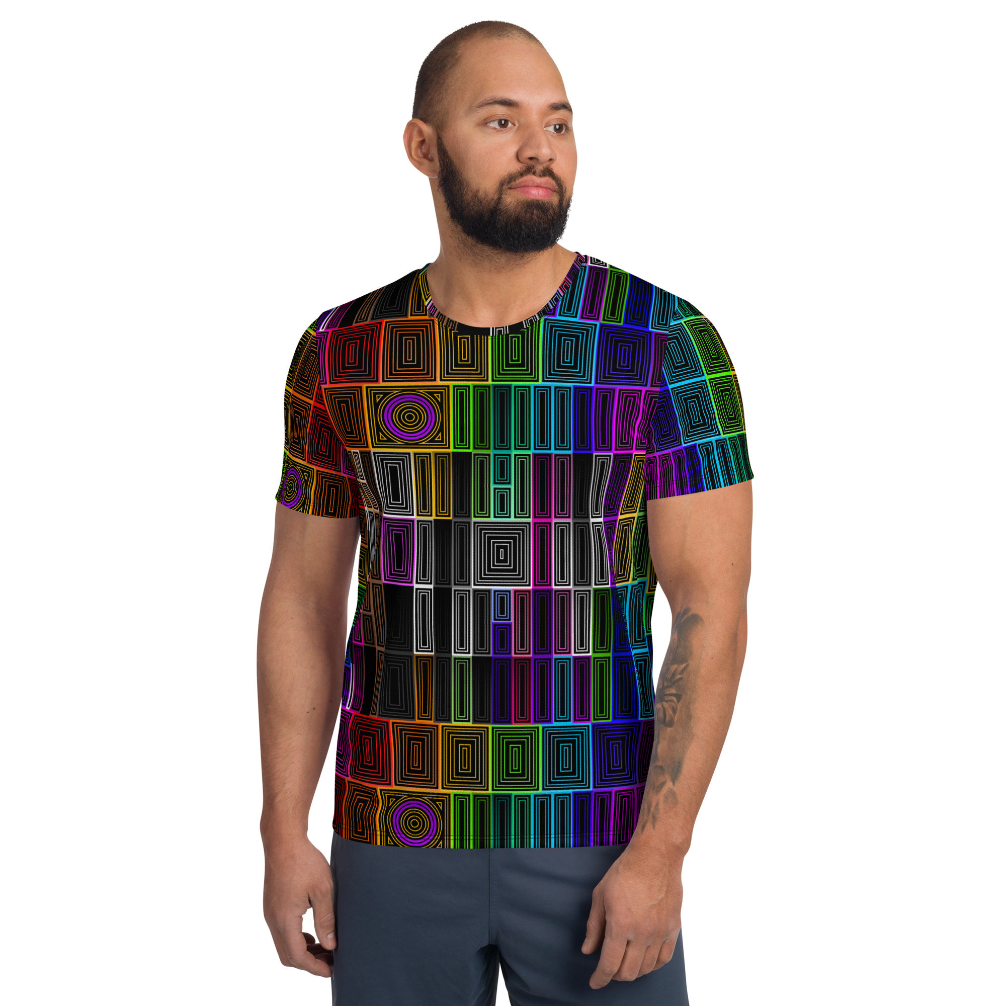 Pride Quilt Colorlines Men's Athletic T-shirt