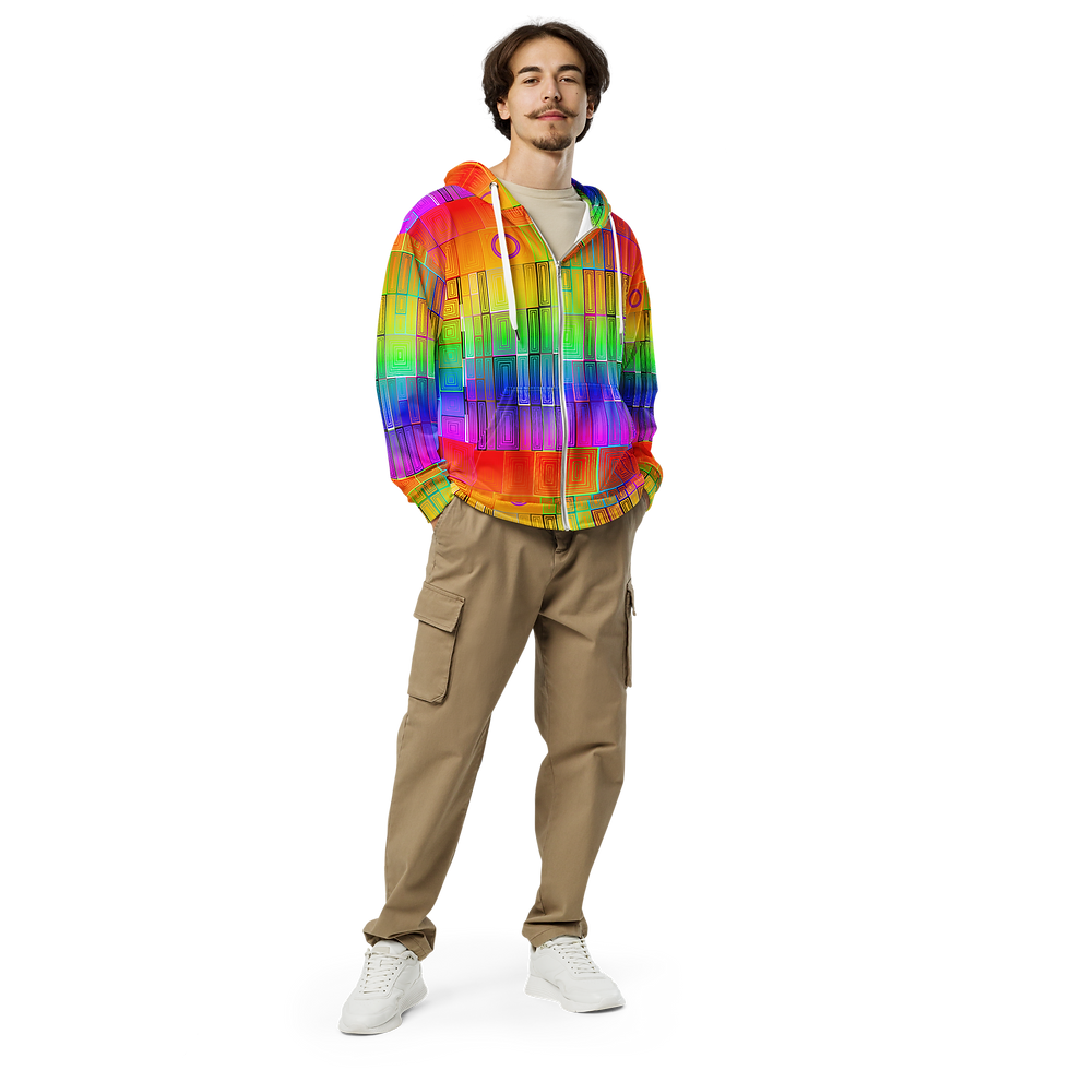 Pride Quilt Outlines zip hoodie For All