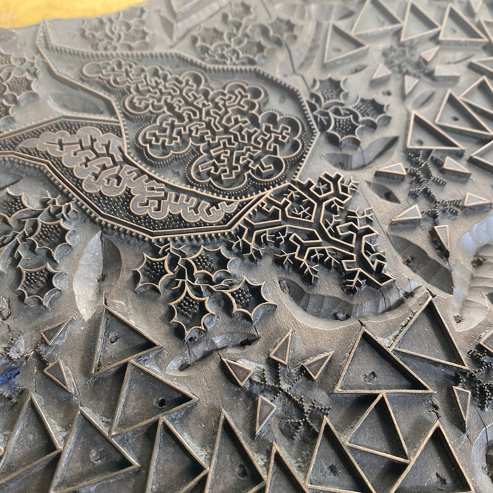 Thumbnail: Vintage Wood & Metal Indian Block Print