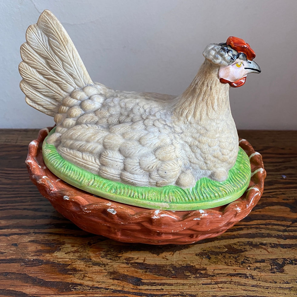 Thumbnail: Vintage Ceramic Chicken Egg Dish