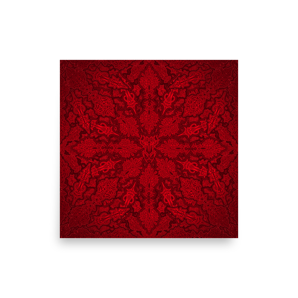 1ΩA1623 Lion Crest Dye Red Print