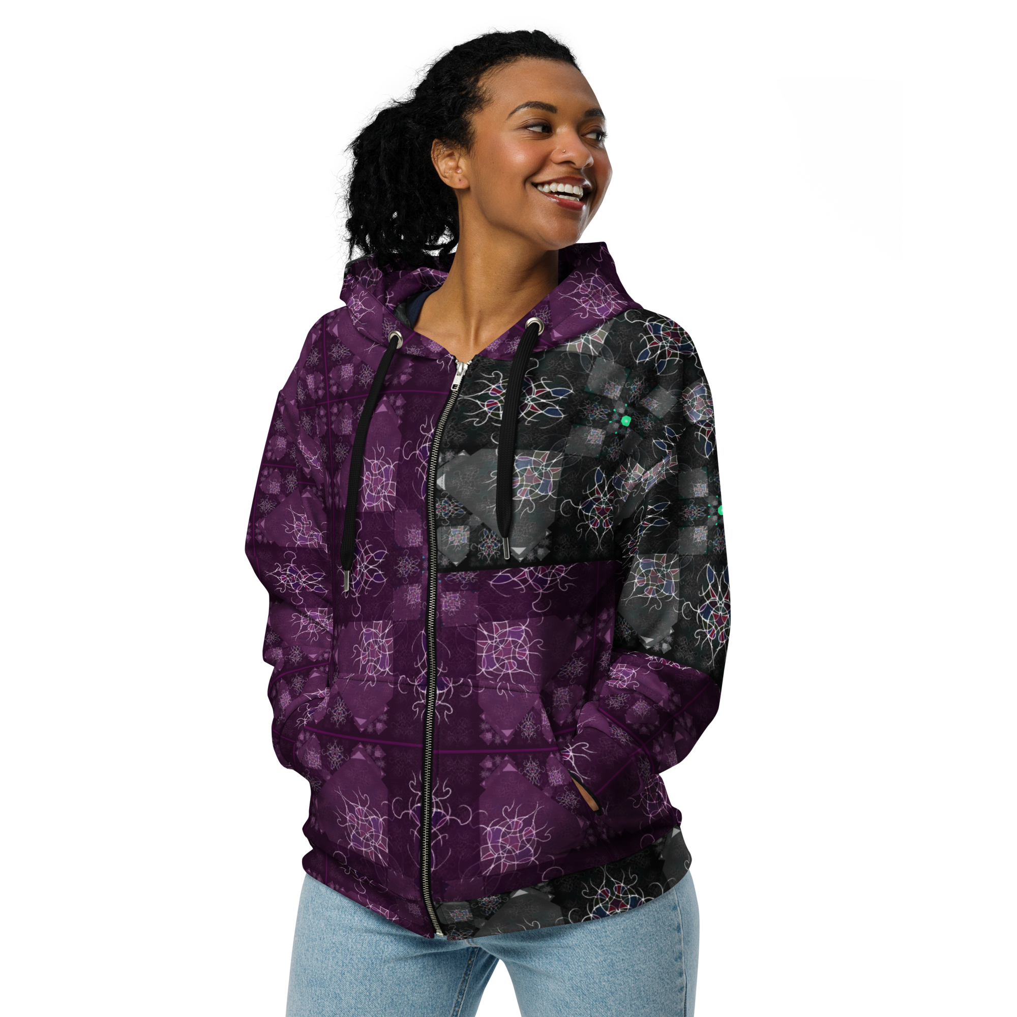 6 Crown Violet Zip Hoodie For All