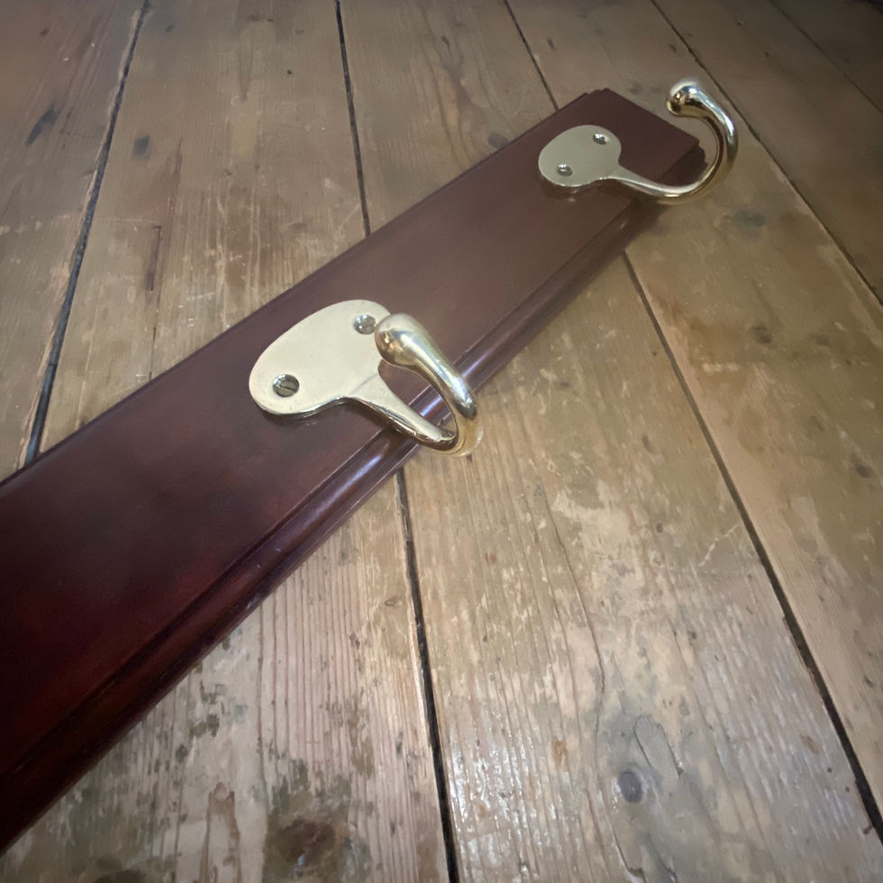 Thumbnail: Mahogany Hook Board with Brass Hooks