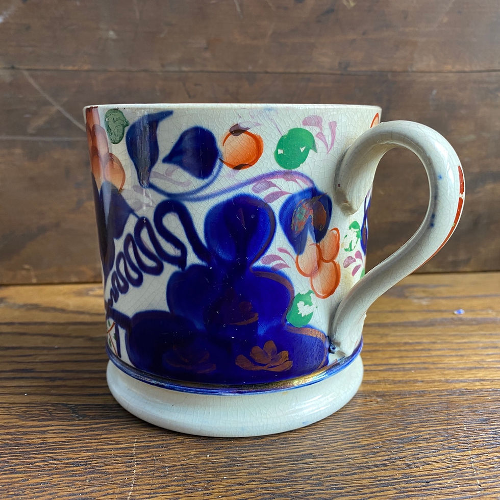 Thumbnail: Large 19th C Gaudy Welsh Tankard