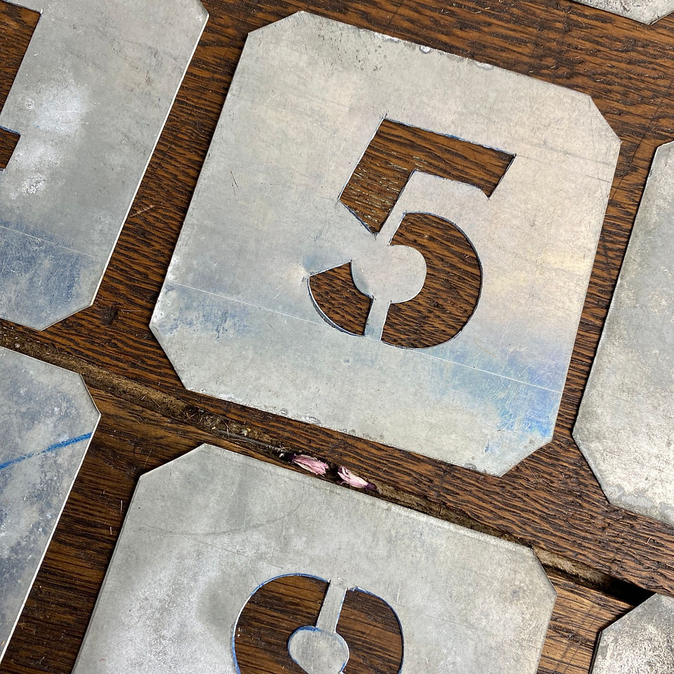 Thumbnail: Set of Vintage Zinc Number Stencils