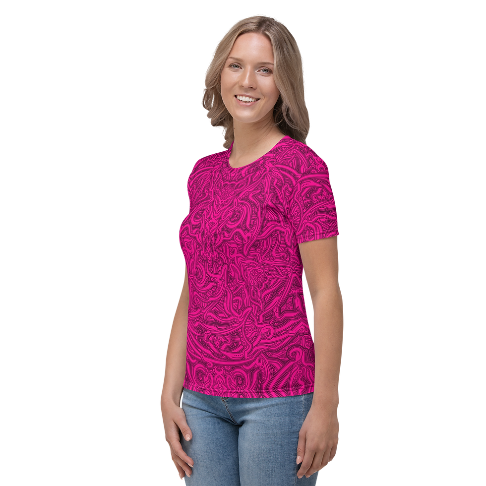 Thumbnail: Bat Crest 1QΩ26 OS Pink Women's T-shirt