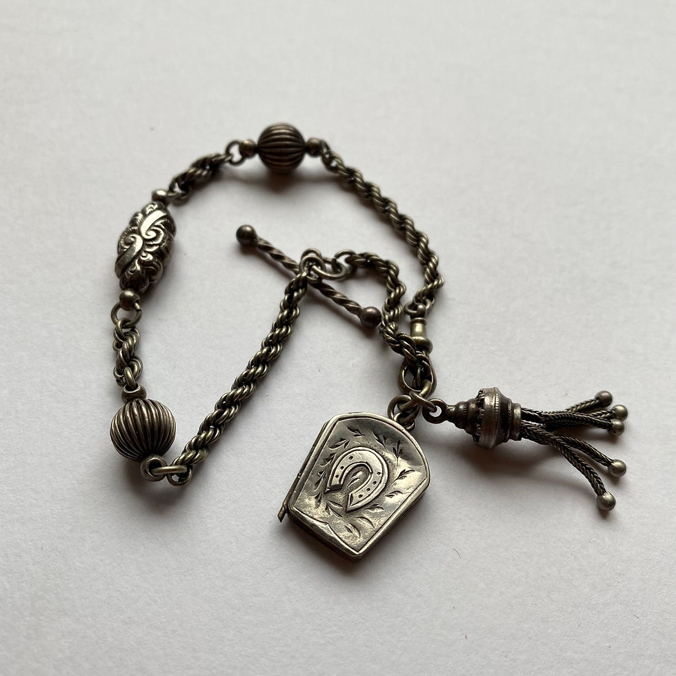 Thumbnail: Antique Silver Gothic Bracelet