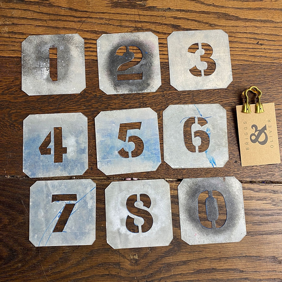 Thumbnail: Set of Vintage Zinc Number Stencils