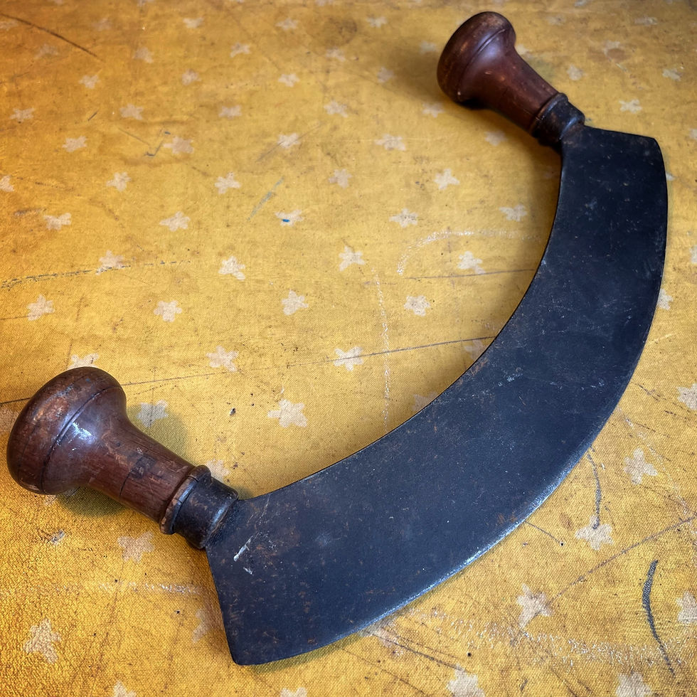 Thumbnail: Curved Steel and Wood Herb Chopper 